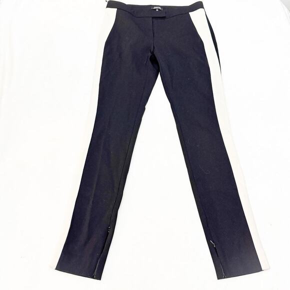 Babaton Tuxedo Slack Cream Stripe Skinny Leg Pants Split Hem Size 2 Italy Mint - Picture 2 of 9